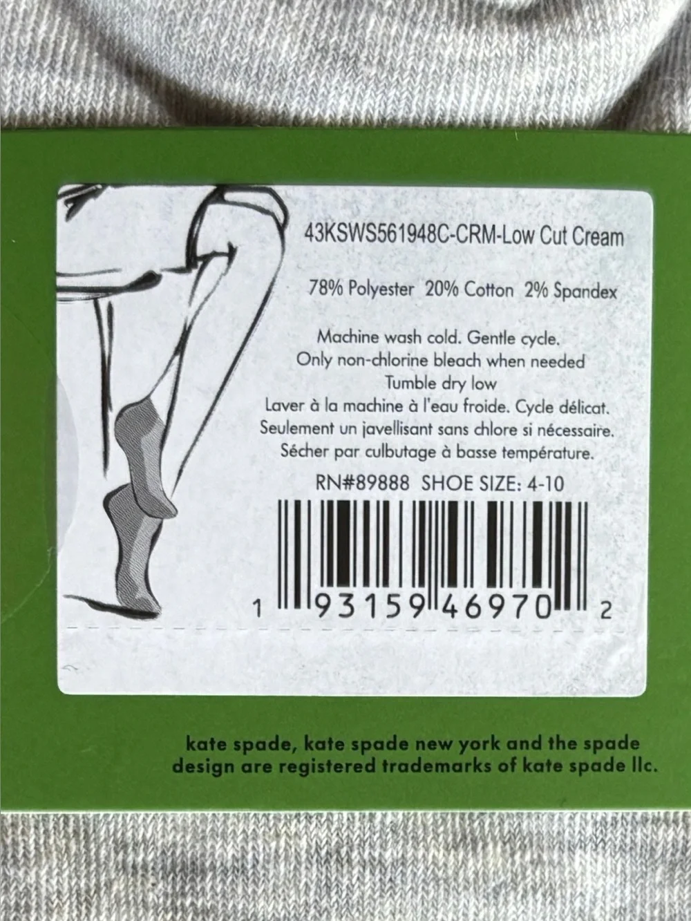 KATE SPADE Head Over Heels Low Cut Socks Set of 3 Lemon, White, Grey